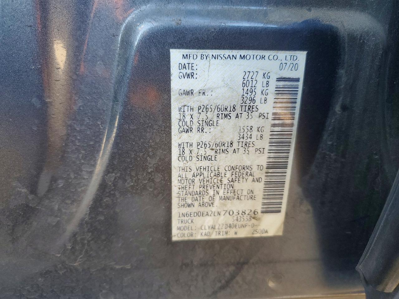 2020 Niss Frontier s
