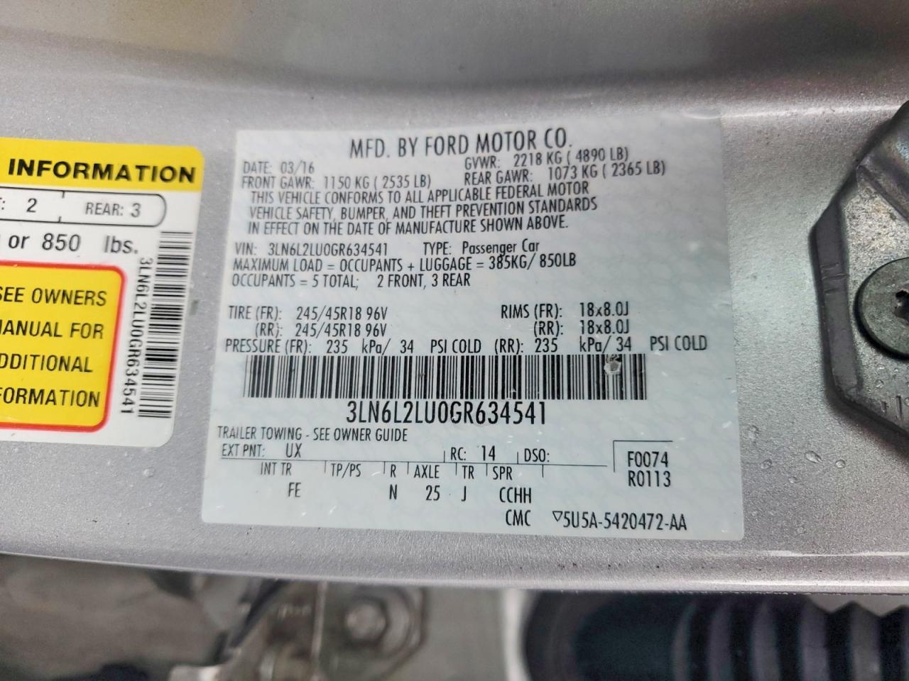 2016 Lincoln Mkz Hybrid