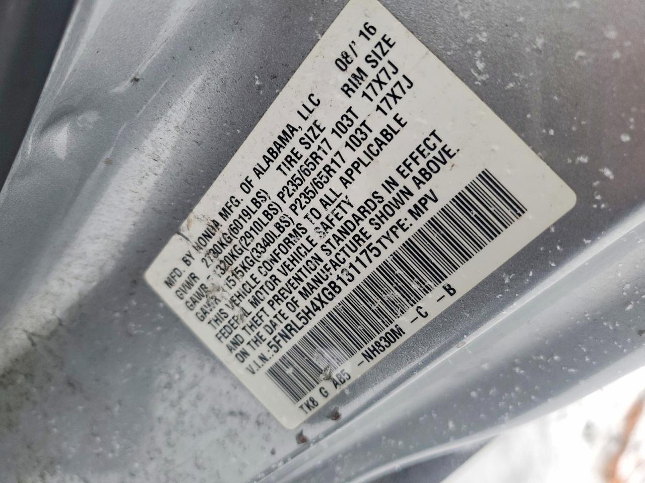 2016 Honda Odyssey ex