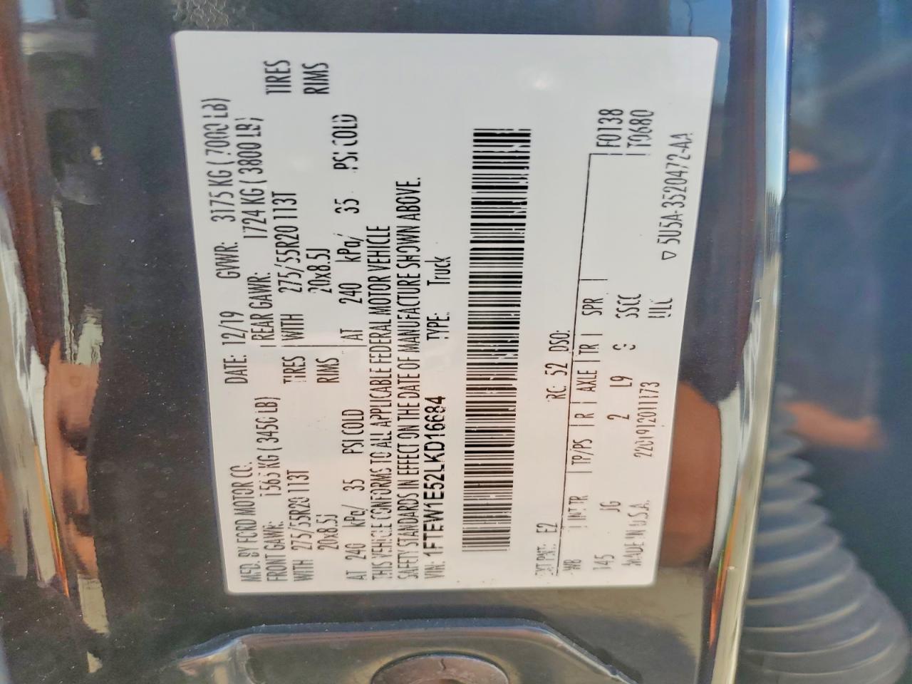 2020 Ford F150 Supercrew
