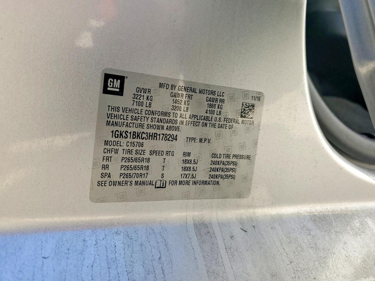 2017 GMC Yukon slt