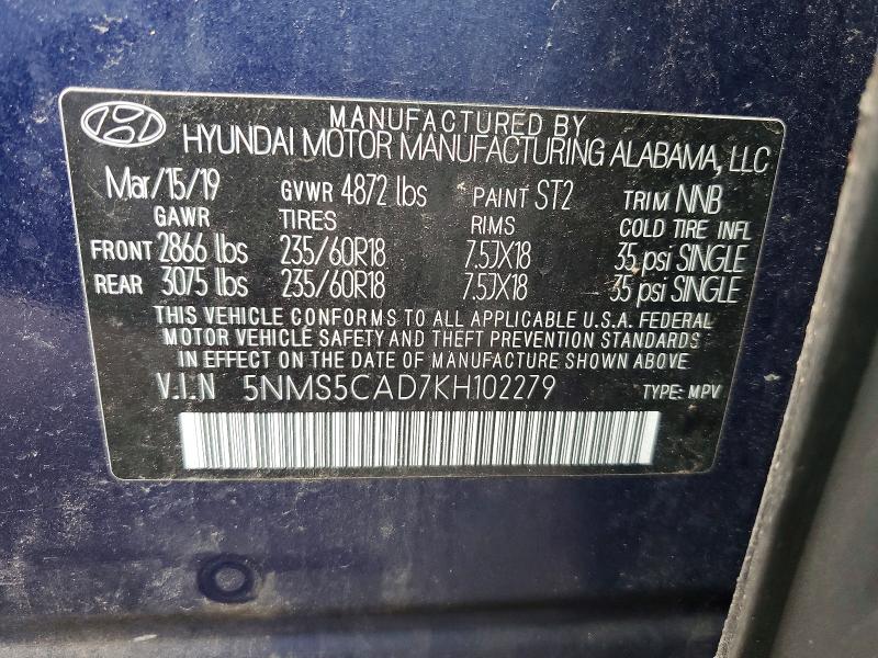 2019 Hyundai Santa fe Ultimate 2.4l