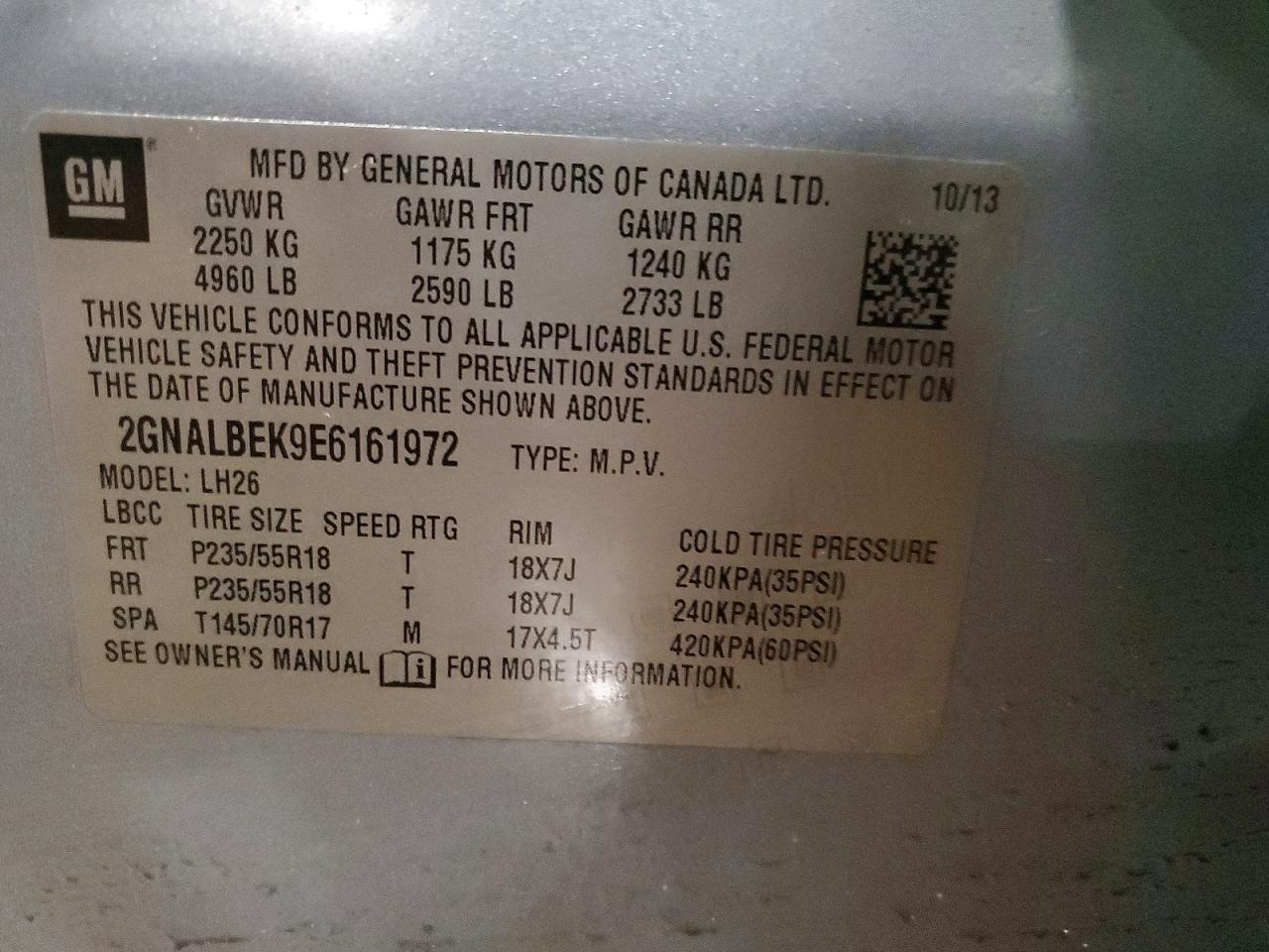 2014 Chevrolet Equinox lt