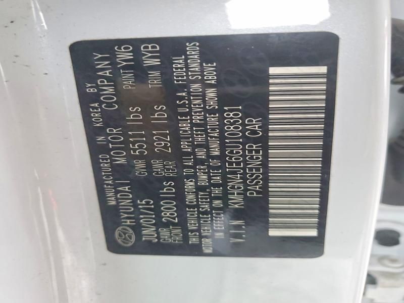 2016 Hyundai Genesis 3.8l