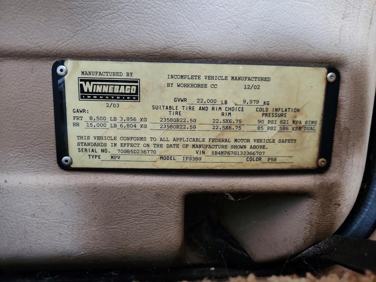 2003 Winnebago Itasca Suncruiser