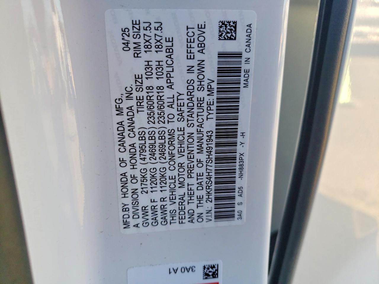 2025 Honda Cr-v exl