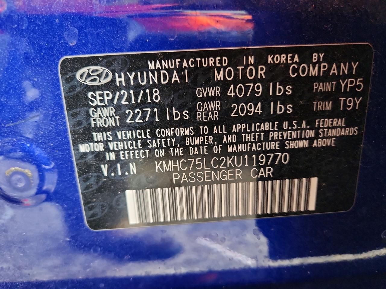 2019 Hyundai Ioniq sel