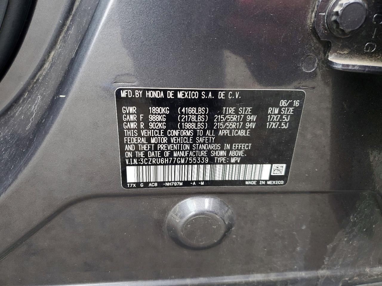 2016 Honda Hr-v exl