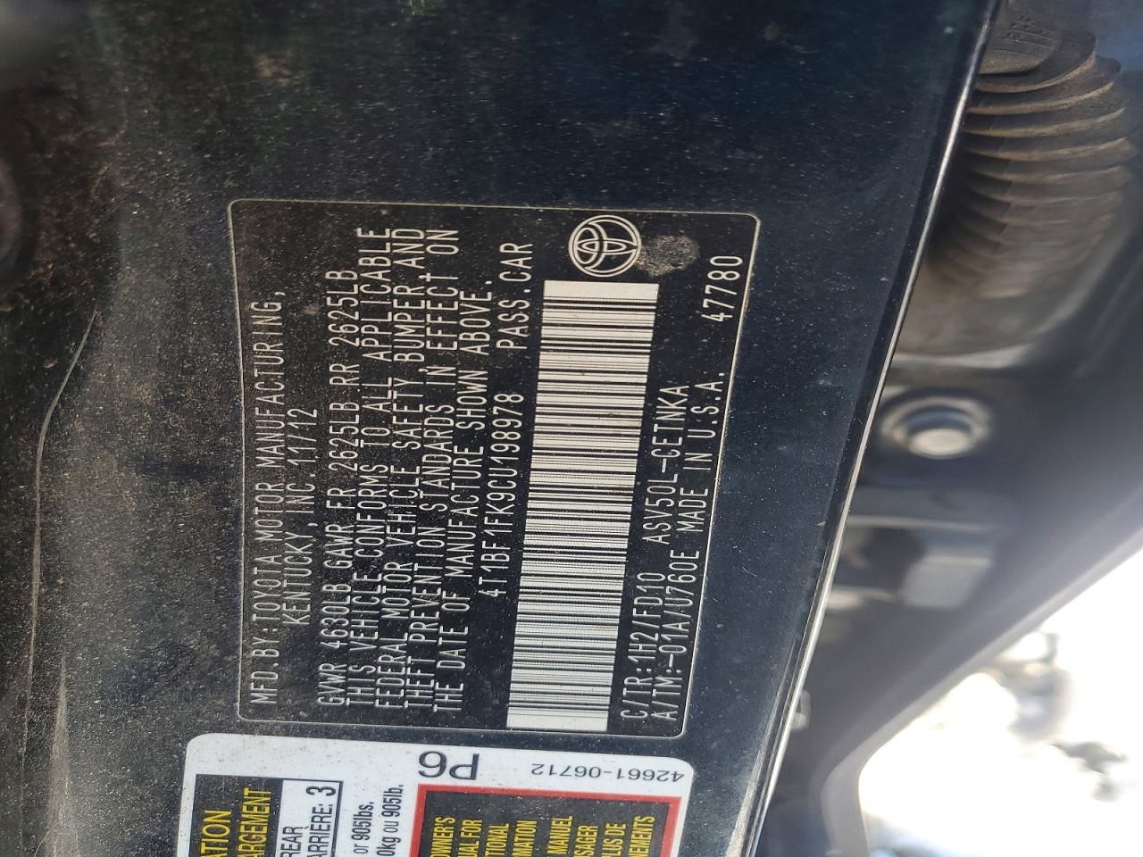 2012 Toyota Camry Base