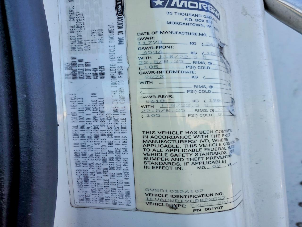 2012 Freightliner Business Class M2 BOX Truck