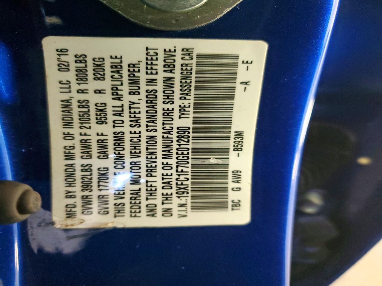 2016 Honda Civic exl