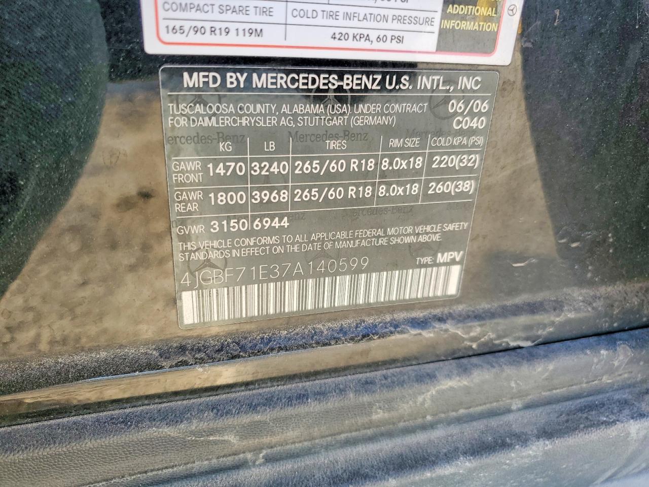 2007 Mercedes-Benz Gl 450 4matic