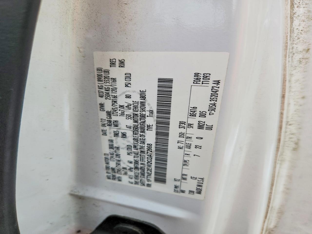 2012 Ford Econoline E250 van