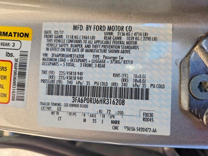 2017 Ford Fusion Titanium hev