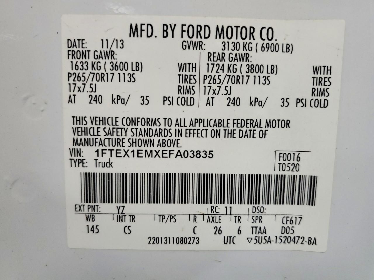 2014 Ford F150 Super Cab