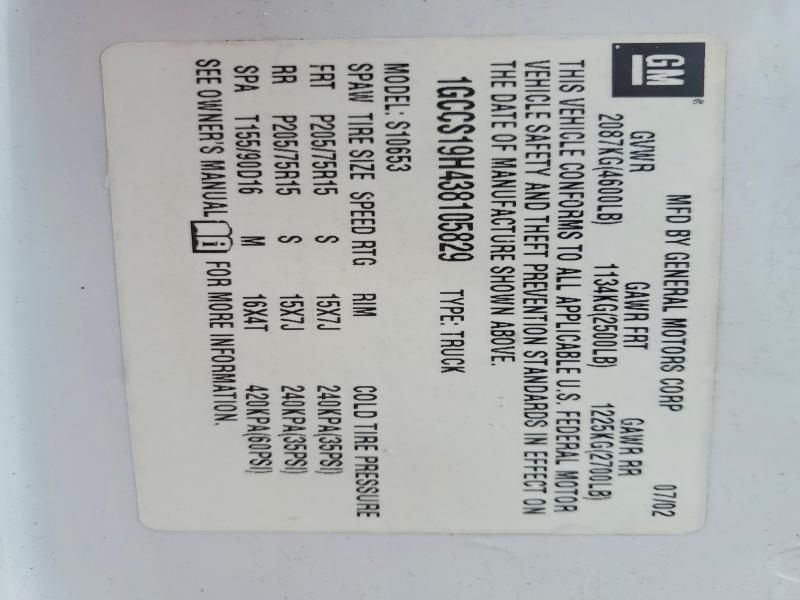 2003 Chevrolet S Truck S10