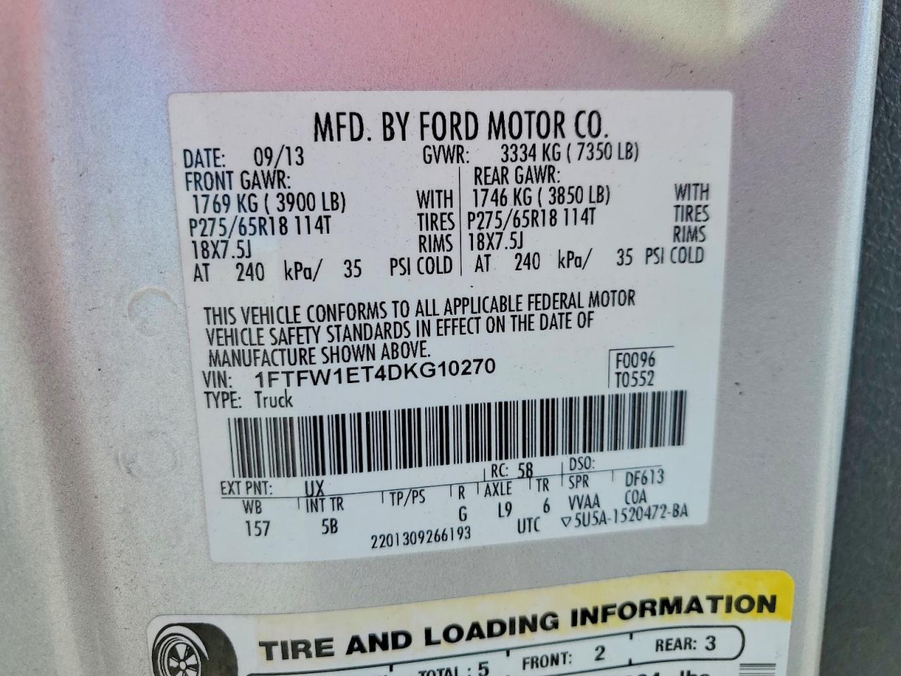 2013 Ford F150 Supercrew