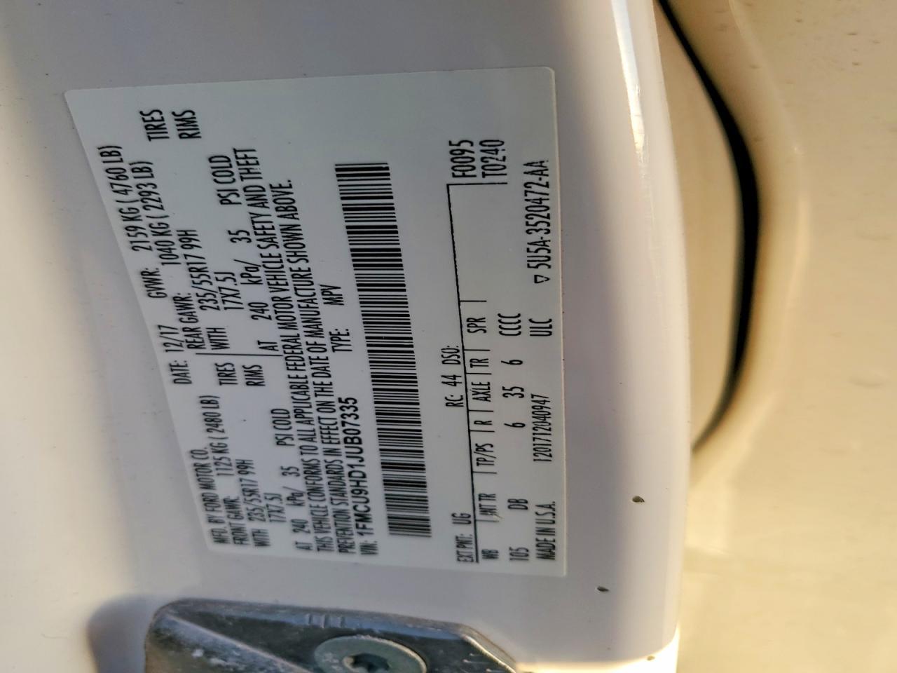 2018 Ford Escape sel
