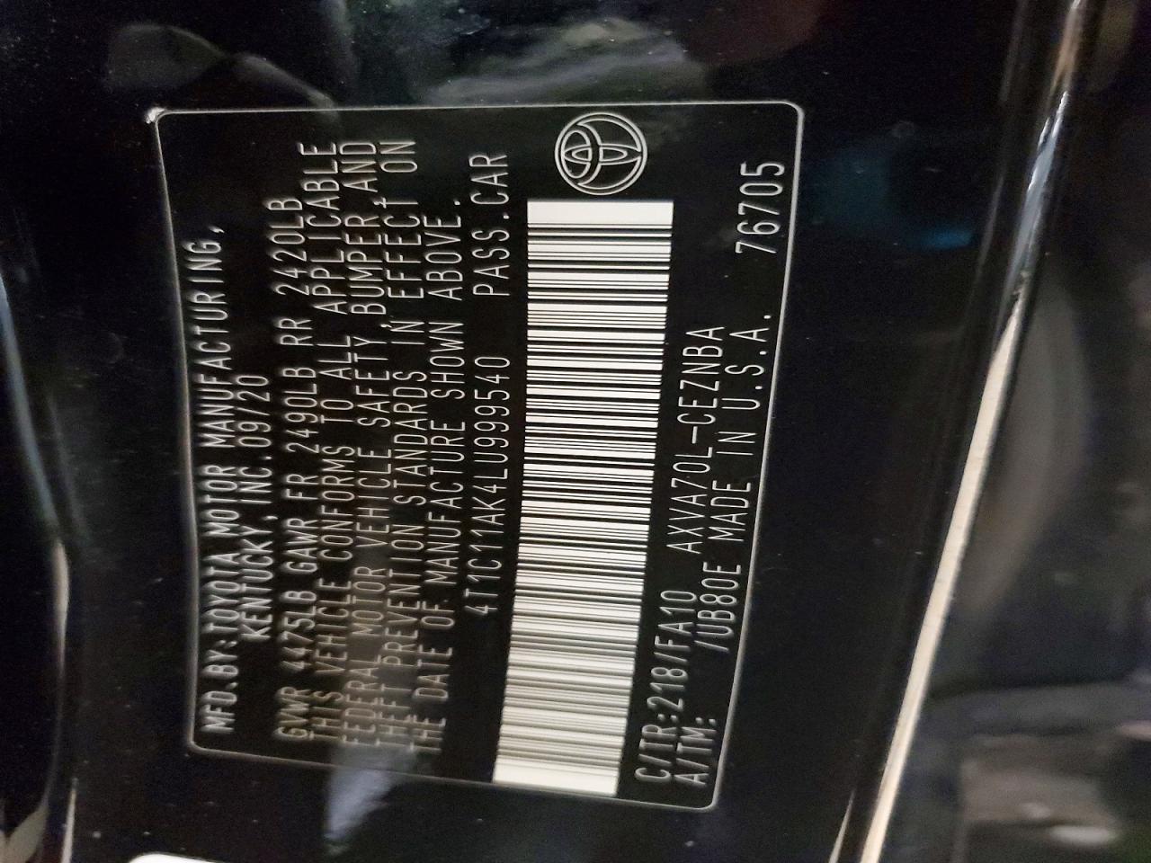2020 Toyota Camry le