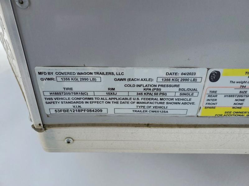 2023 Covered Wagon Cw6x12sa Enclosed Cargo Trailer