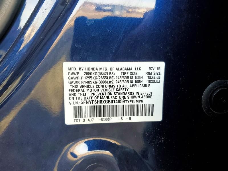 2016 Honda Pilot exl