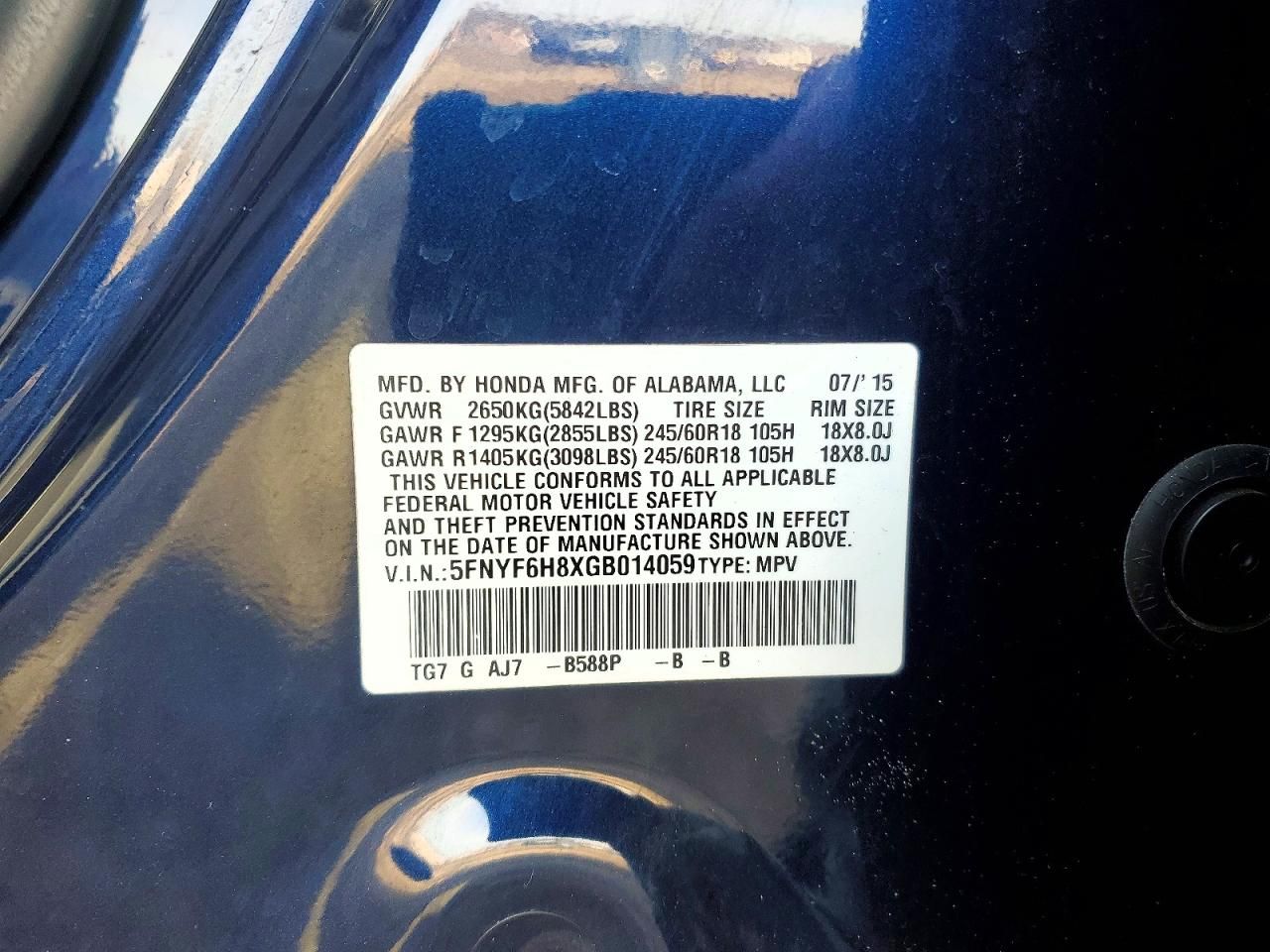 2016 Honda Pilot exl