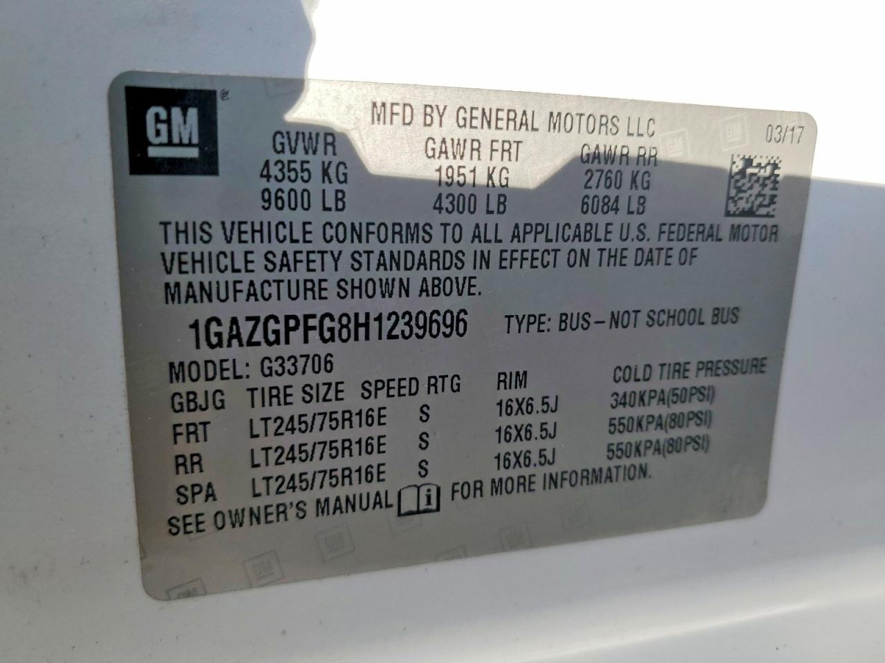 2017 Chevrolet Express G3500 LT