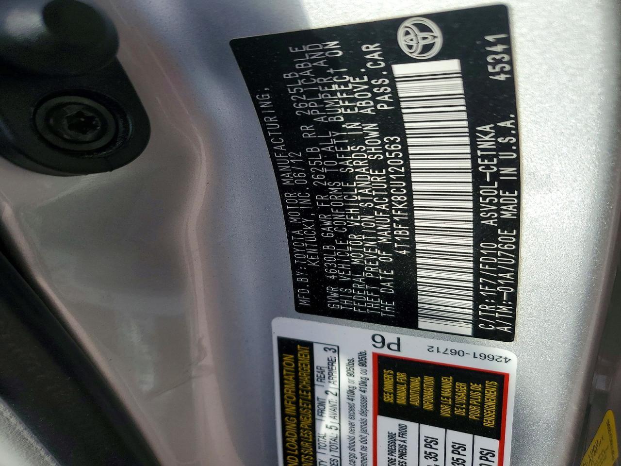 2012 Toyota Camry Base