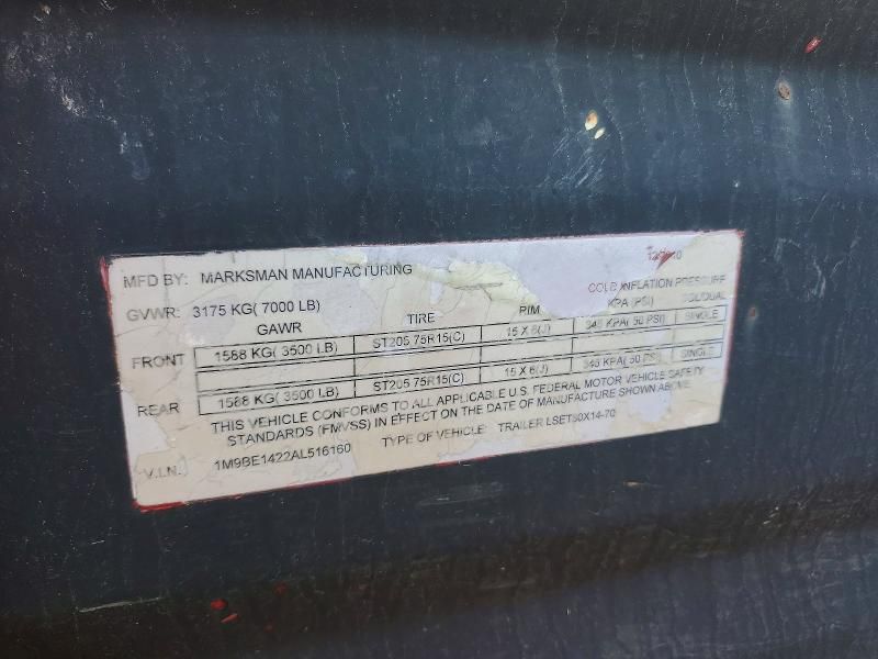 2010 Mhuc 2010 Marksman Manufacturer Utility Trailer