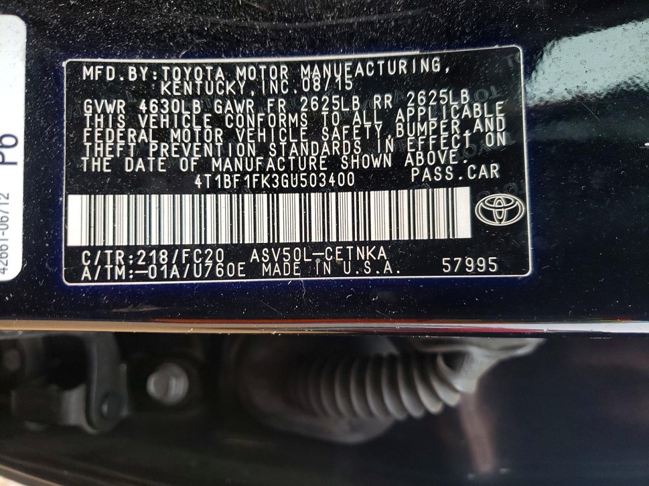 2016 Toyota Camry le