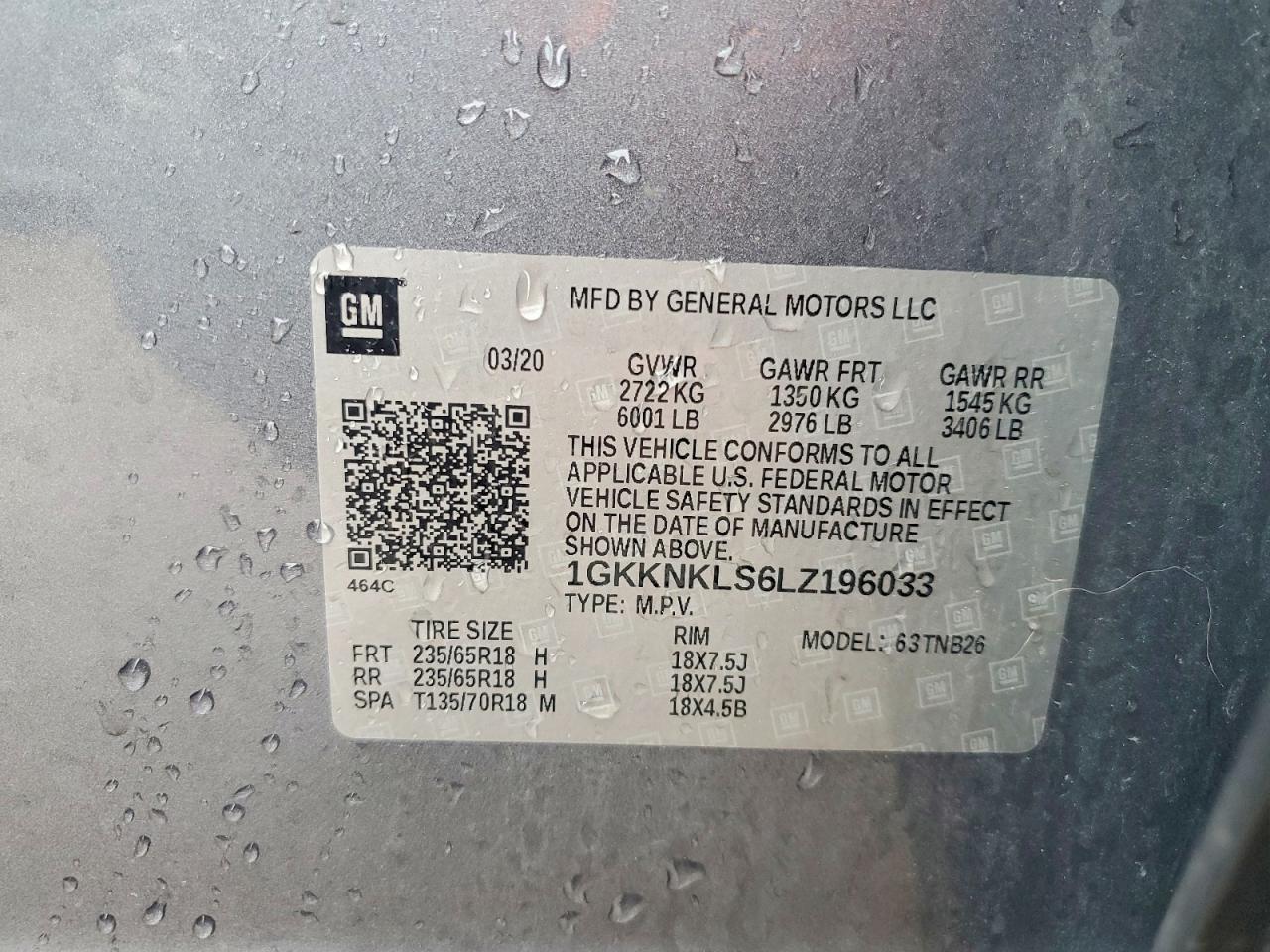 2020 GMC Acadia sle
