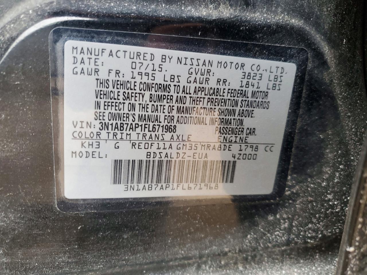 2015 Niss Sentra s