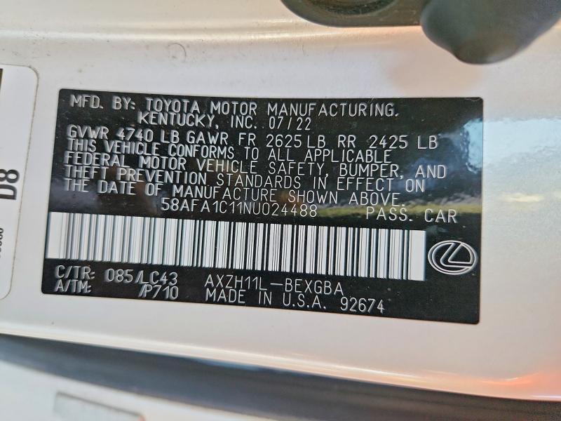 2022 Lexus Es 300h Ultra Luxury