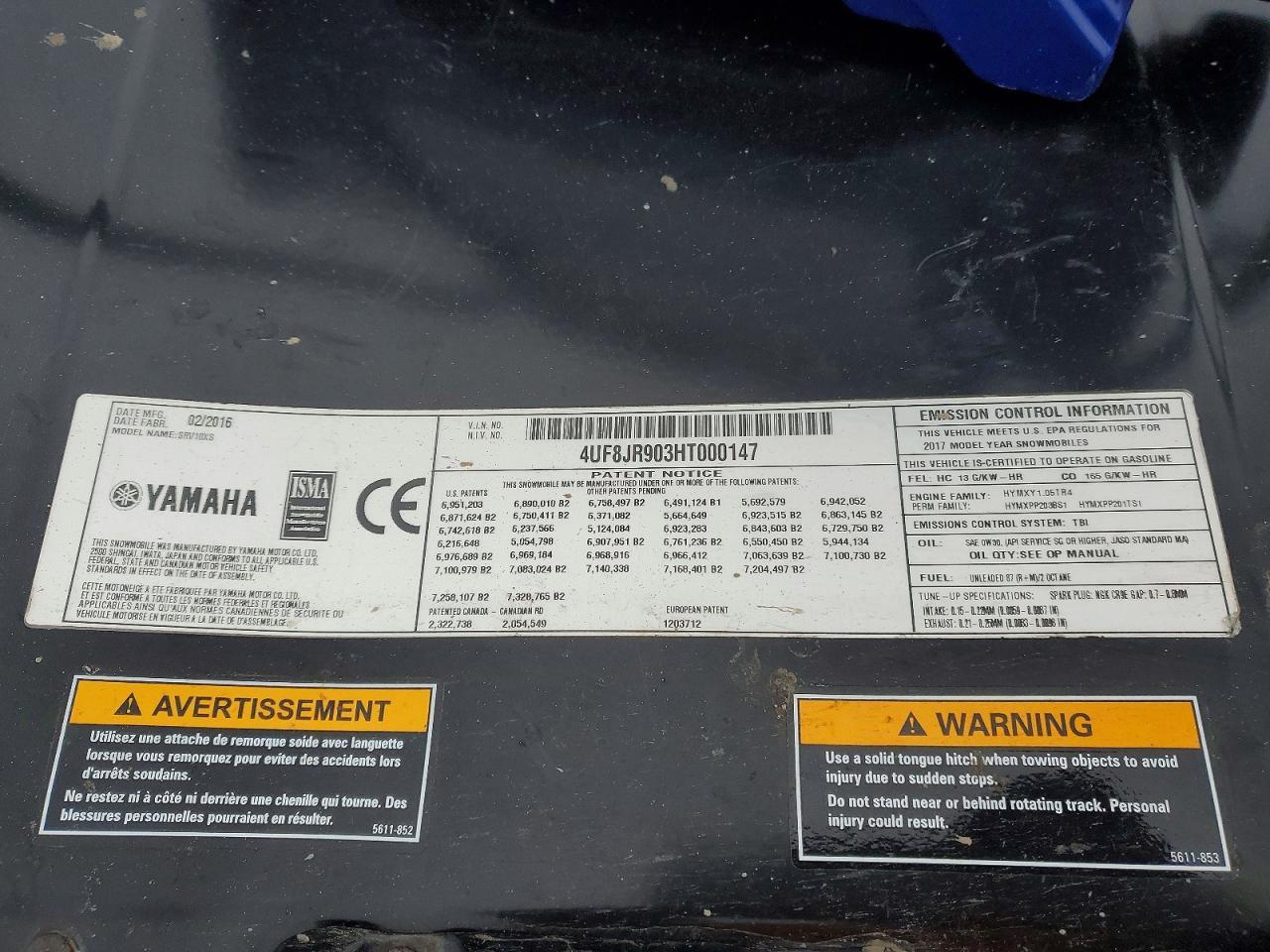 2017 Yamaha Viper X TX SE