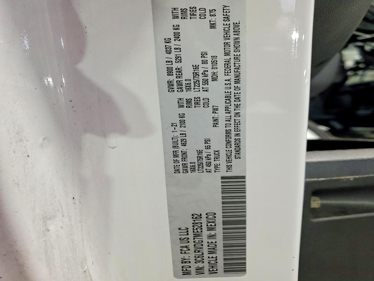 2021 Dodge RAM Promaster Utility / Service Van