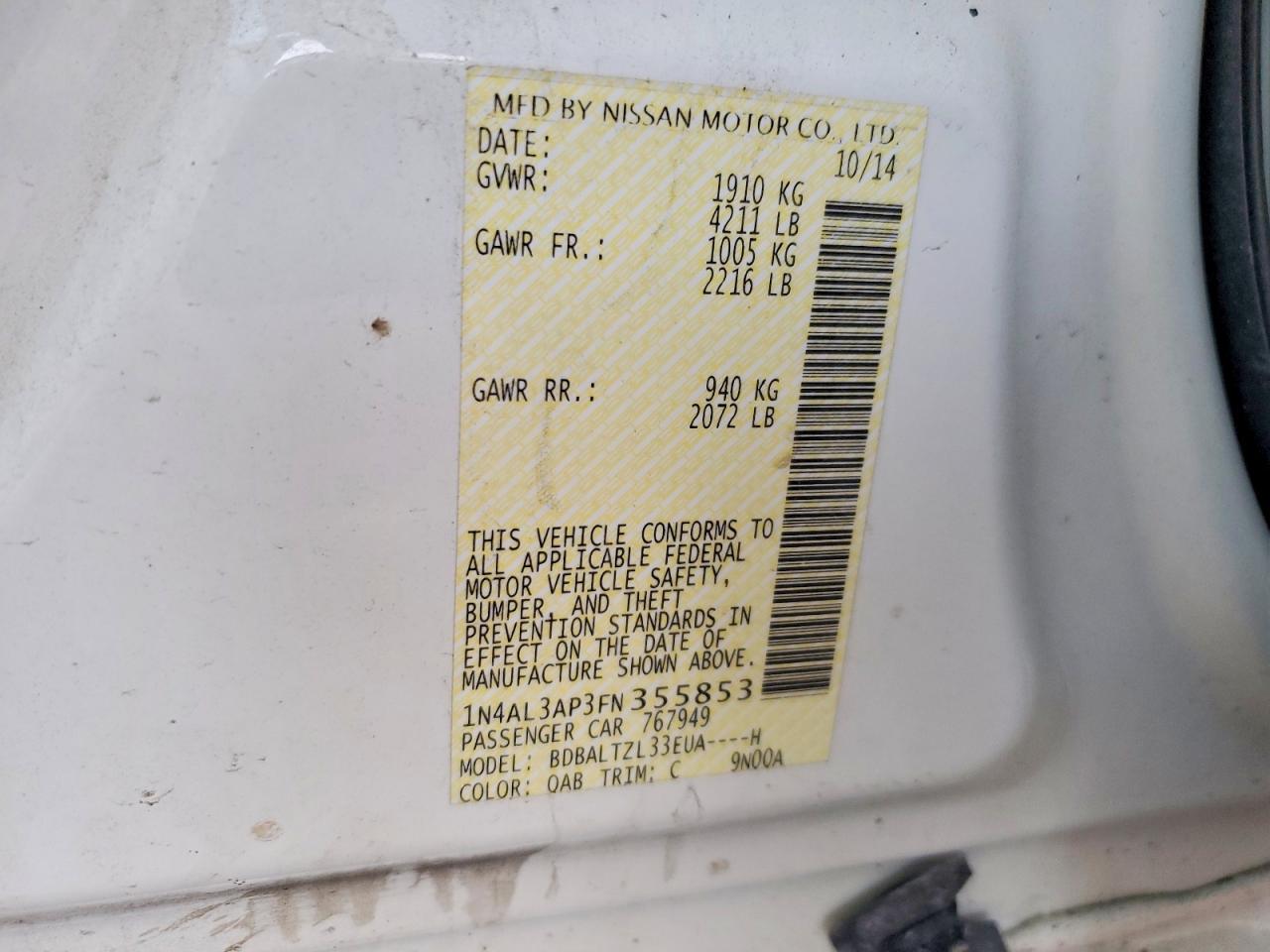 2015 Nissan Altima 2.5 sl