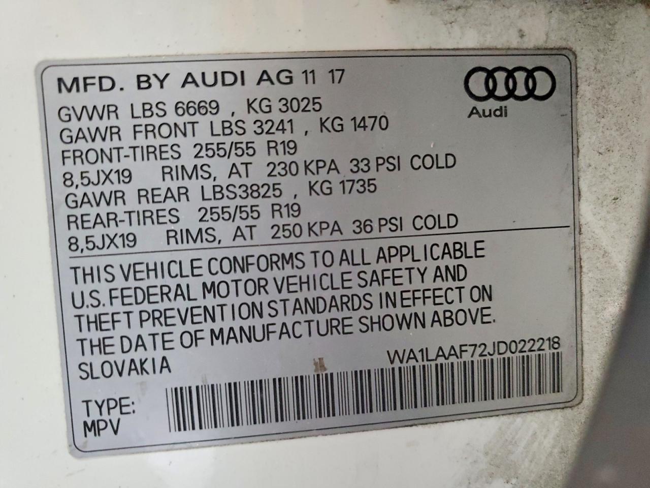 2018 Audi Q7 Premium Plus