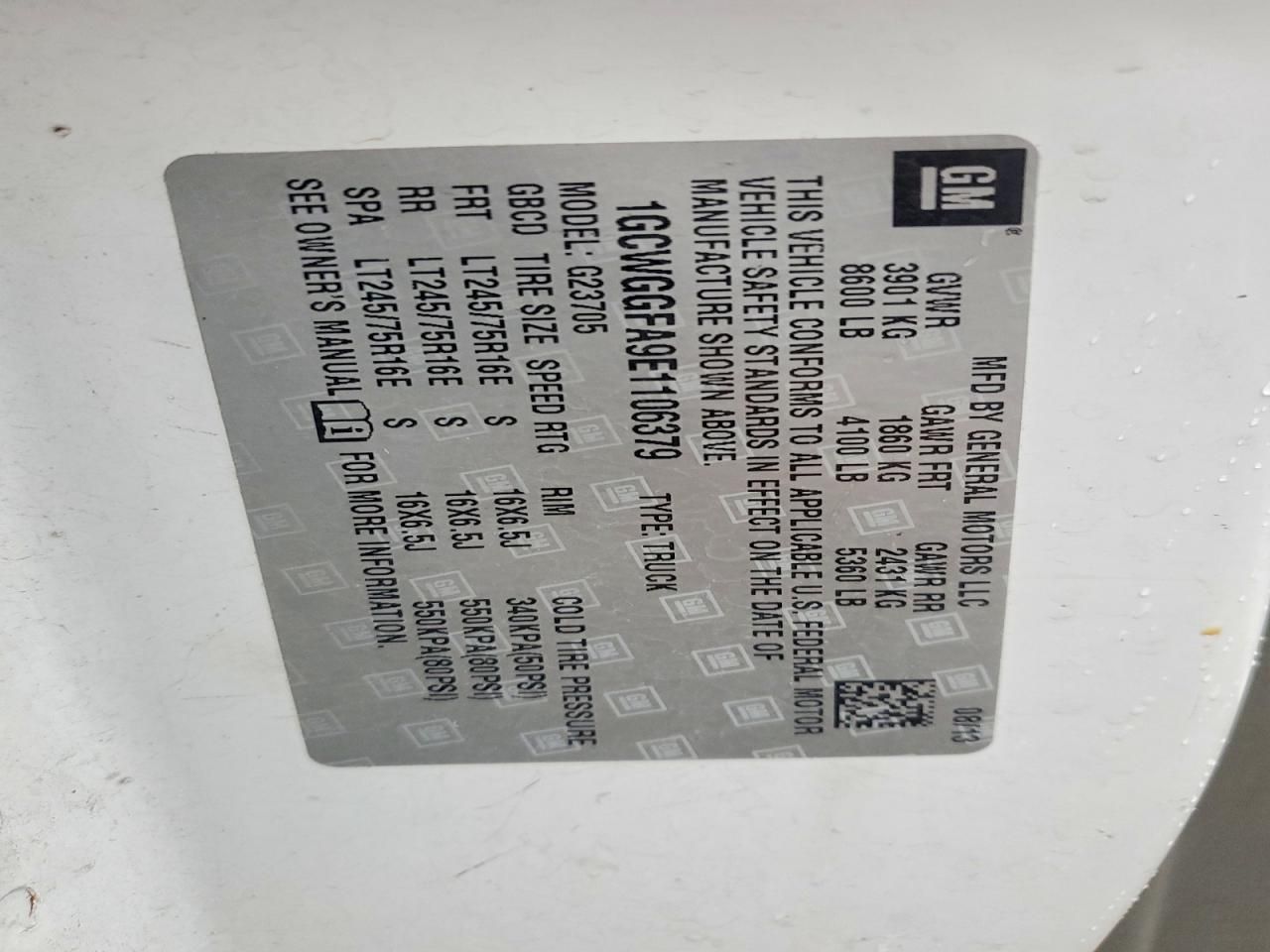 2014 Chevrolet Express 2500 Cargo Delivery Van