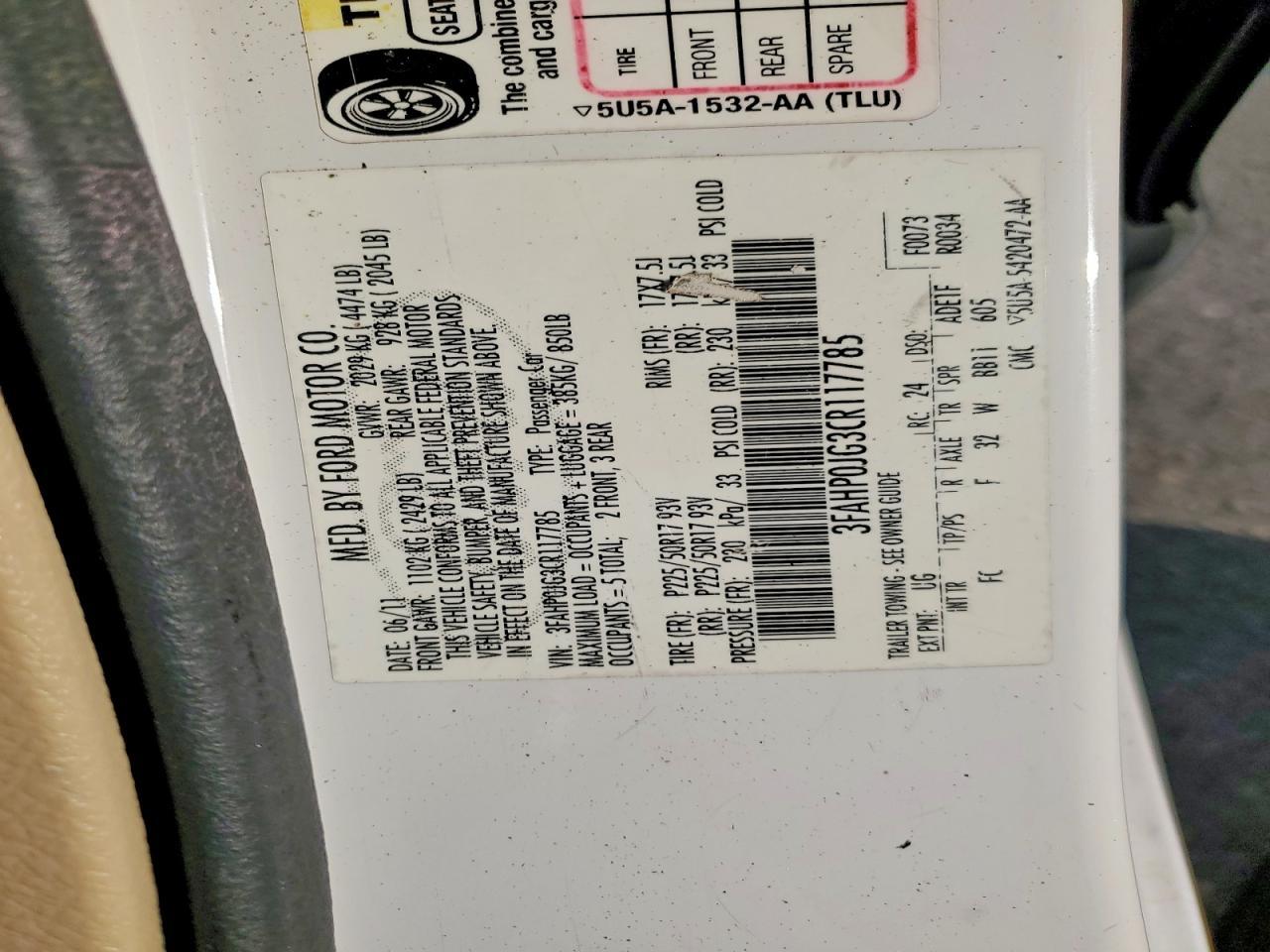 2012 Ford Fusion sel