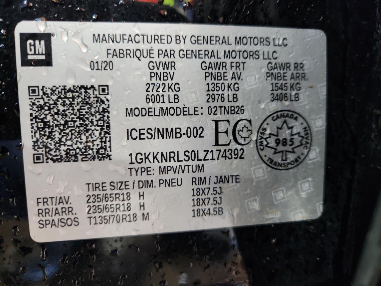 2020 GMC Acadia sle