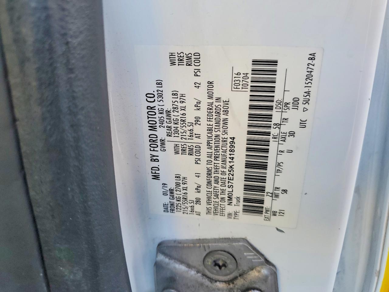 2019 Ford Transit Connect xl