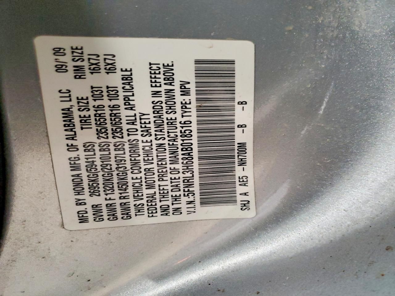 2010 Honda Odyssey exl