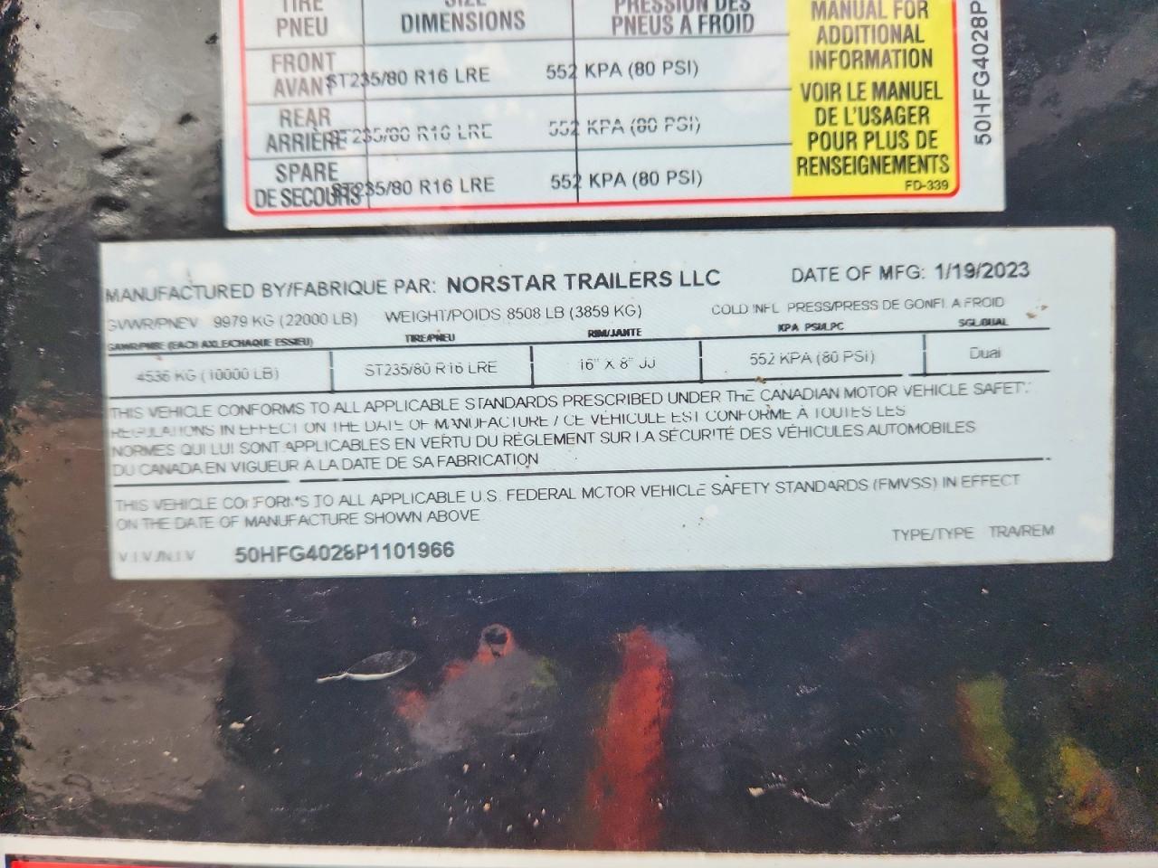 2023 Norstar Equipment Trailer