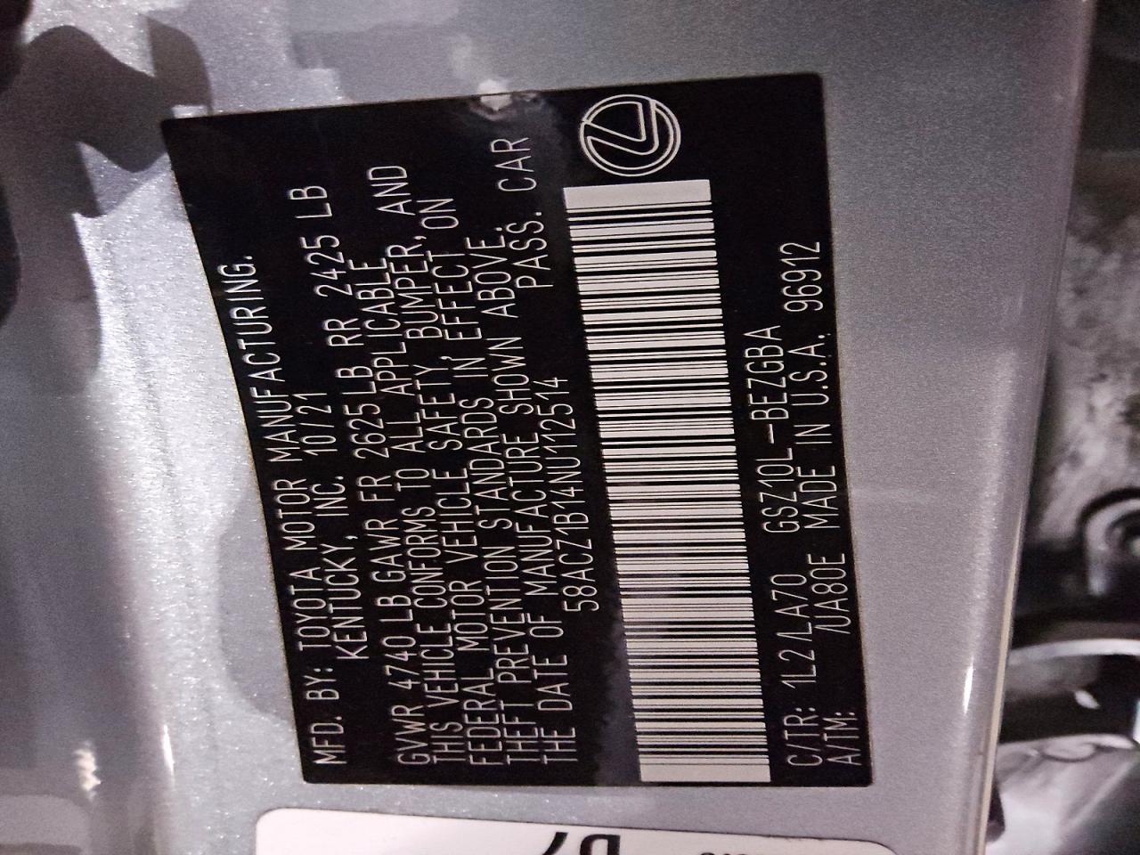 2022 Lexus Es 350 Base