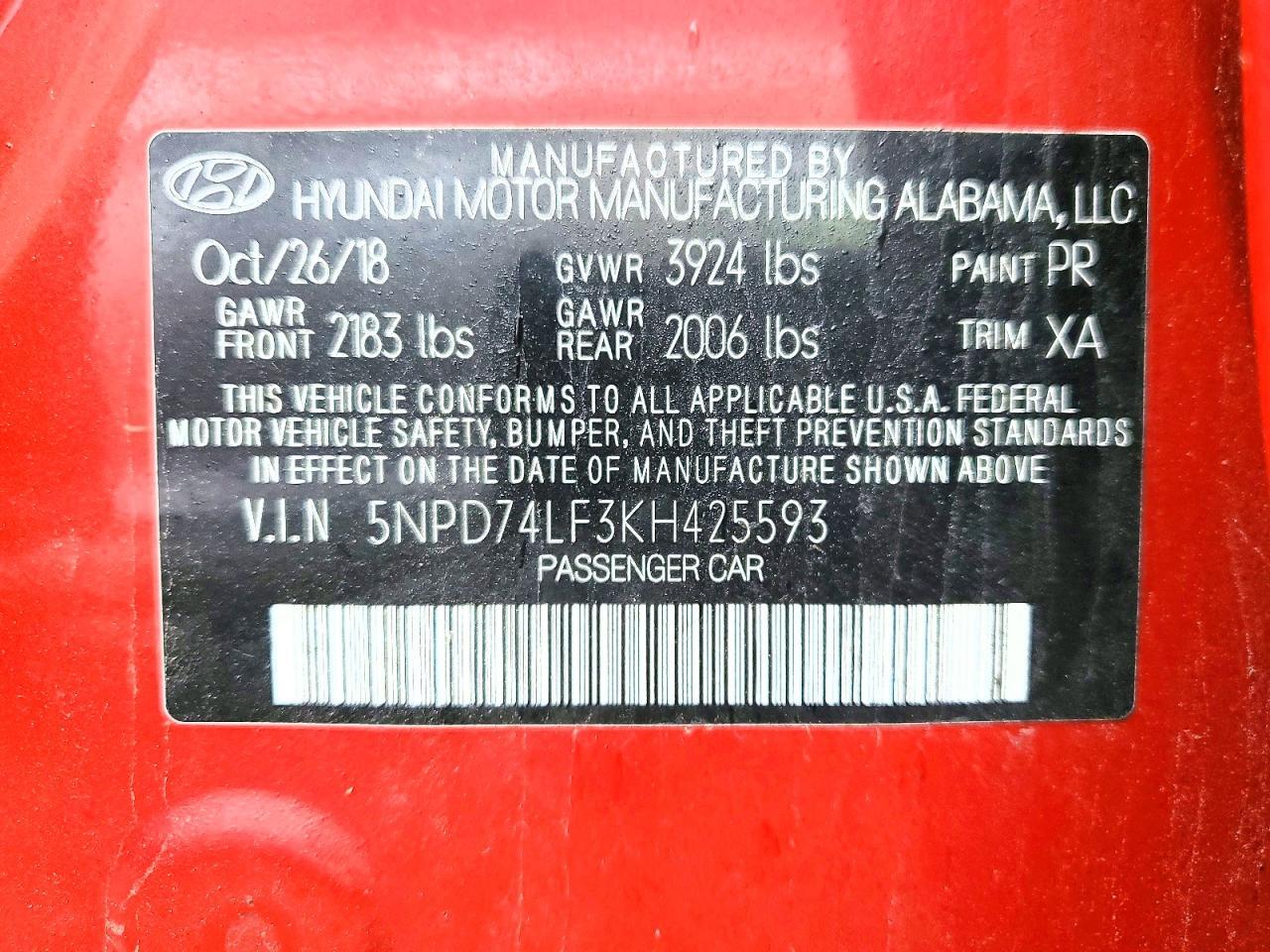 2019 Hyundai Elantra se