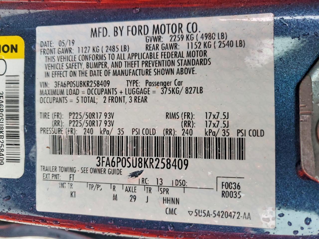 2019 Ford Fusion Titanium