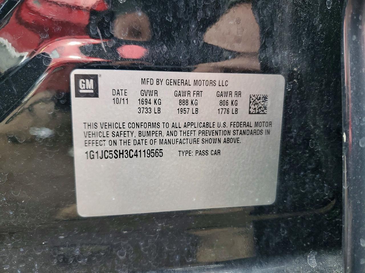 2012 Chevrolet Sonic lt