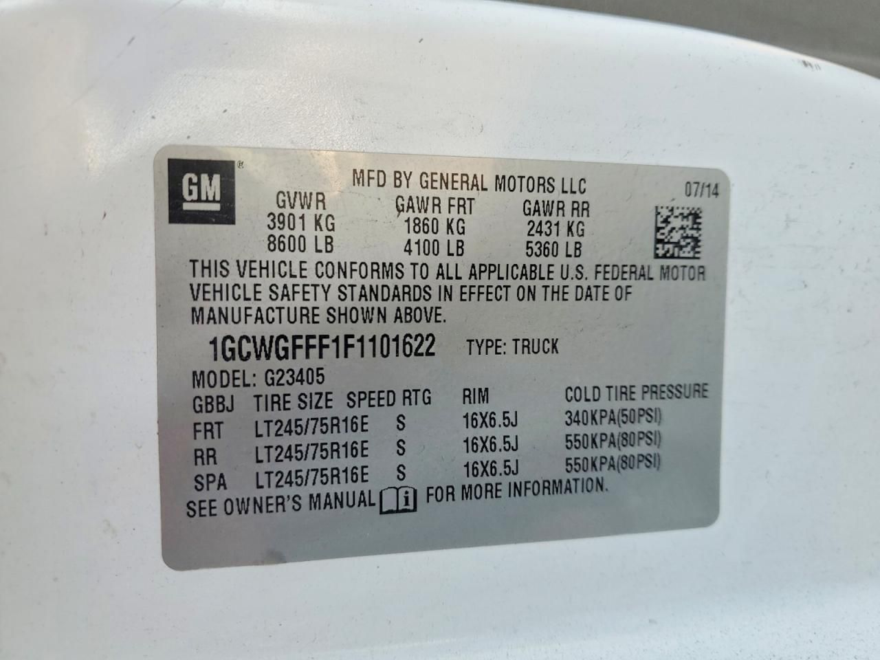 2015 Chevrolet Express G2500