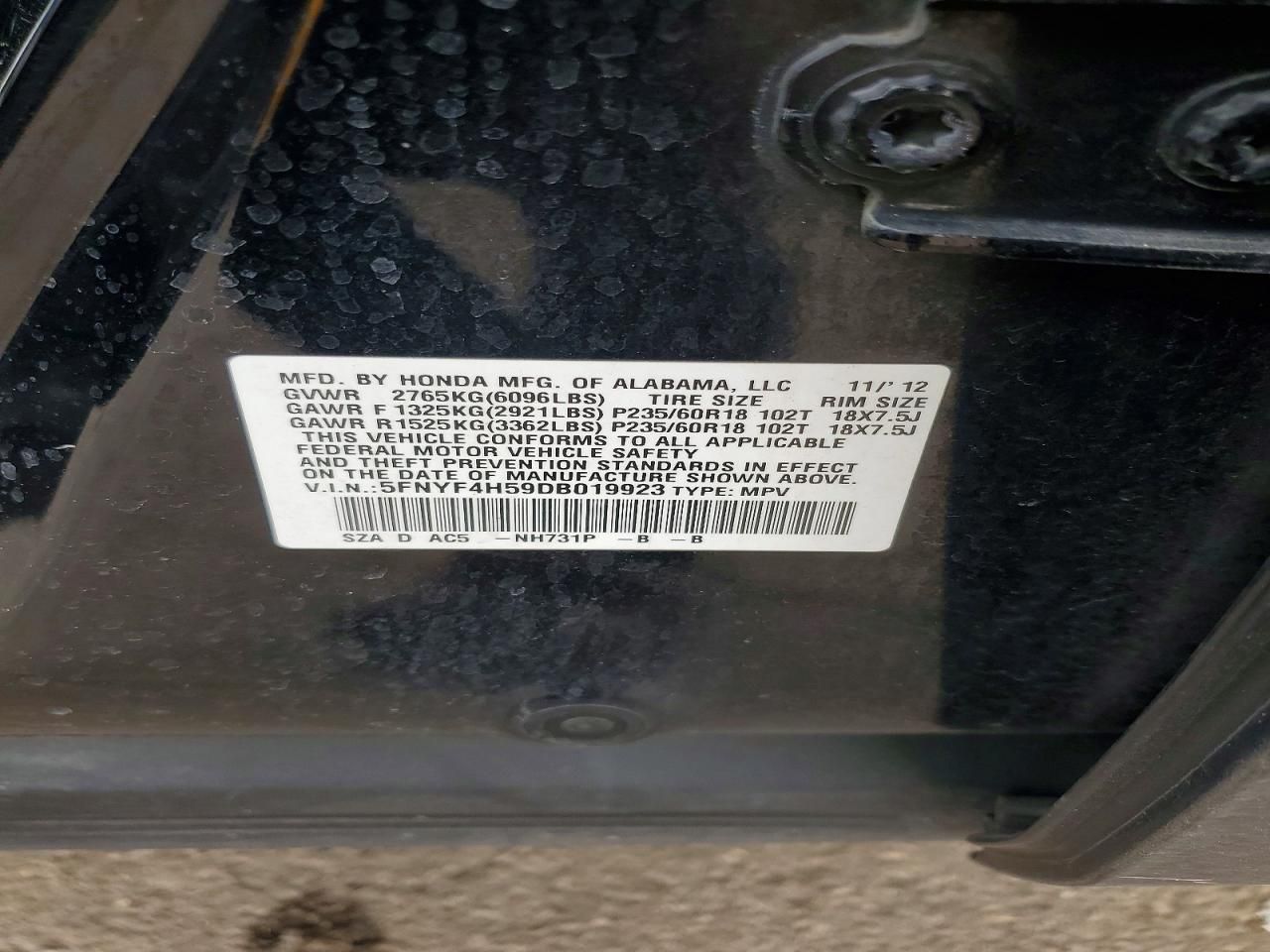 2013 Honda Pilot exl