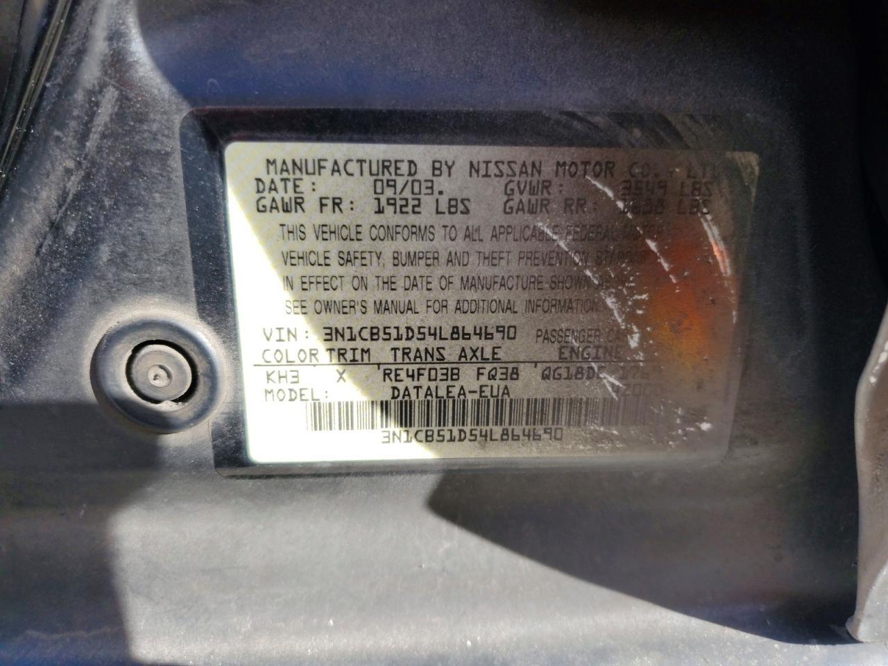 2004 Nissan Sentra 1.8